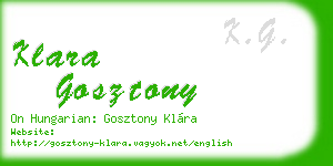 klara gosztony business card
